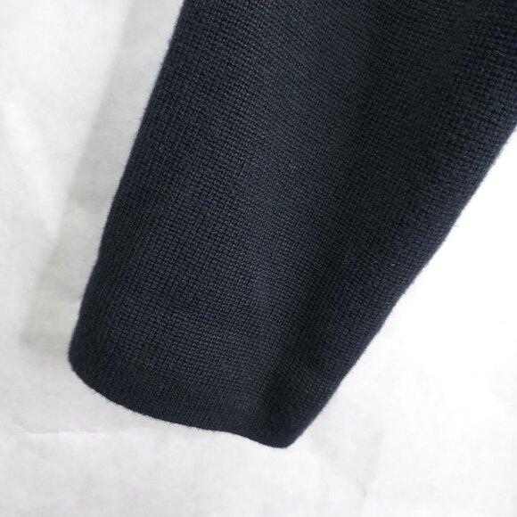 LRL Ralph Lauren Cardigan Women 1X Full Zip Cotton Sweater Black Knit Brown Trim - Picture 10 of 13